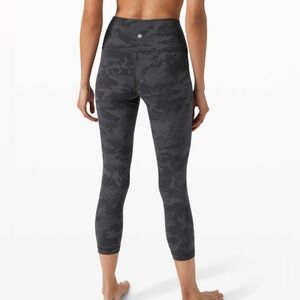 LULULEMON Wunder Train High Rise Crop 23” Women’s Size 6 Camo Deep Coal Multi